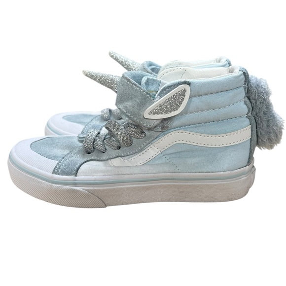Vans Unicorn Sk8-Hi Toddlers Shoes - Delicate Blue-Silver - Size 1.5 - Picture 4 of 7